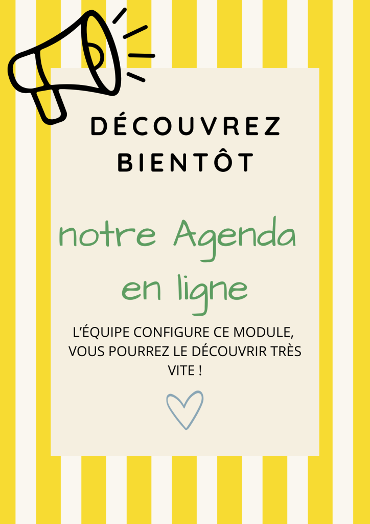 Affiche annonçant l'arrivée prochaine de l'agenda en ligne